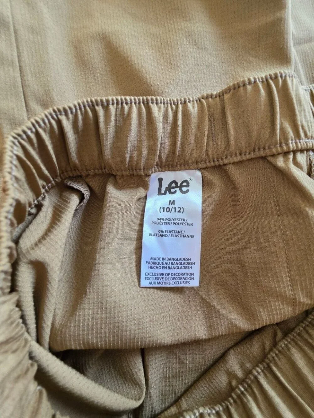 Lee Boys Khaki Elastic Waist Cargo Shorts With Built-In Belt M (10/12) Regular - Picture 2 of 7